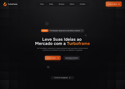 Landing Page – Interface Moderna e Iluminada branding dark mode futuristic landing page ui