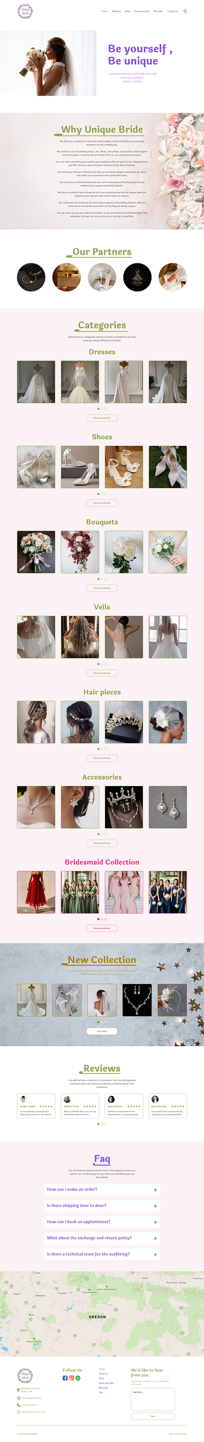 Unique Bride figma ui ux design web design web sites