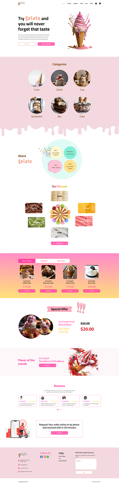 Gelato Landing Page branding figma landing page ui uxui desigm