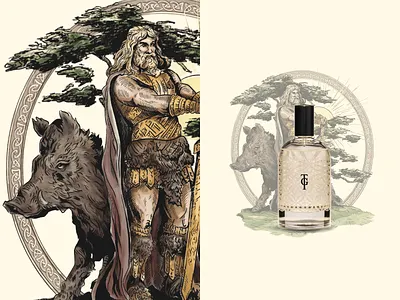 Illustration for Asgardr🌳 2d illustration art artwork brand illustration branding character character art creative agency design design studio fragrance fragrance brand graphic design illustration mythology nordic nordic inspiration nordic mythology vector illustration viking
