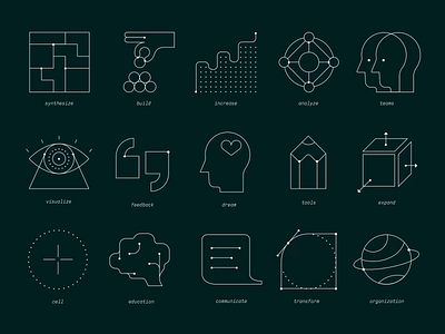 OverMind Icon System ai animated animated icons branding collaboration data data science dots icon design icon set icon system iconography icons iconset line line work startup ui vector visual design