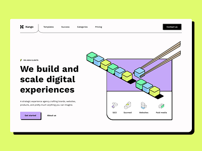 Kango - Digital Agency Landing Page agency website business website creative agency design design tools digital experience digital marketing landing page marketing agency minimalist responsive design simple layout ui ux design uxui warm colors web desgn trends web inspiration website website design
