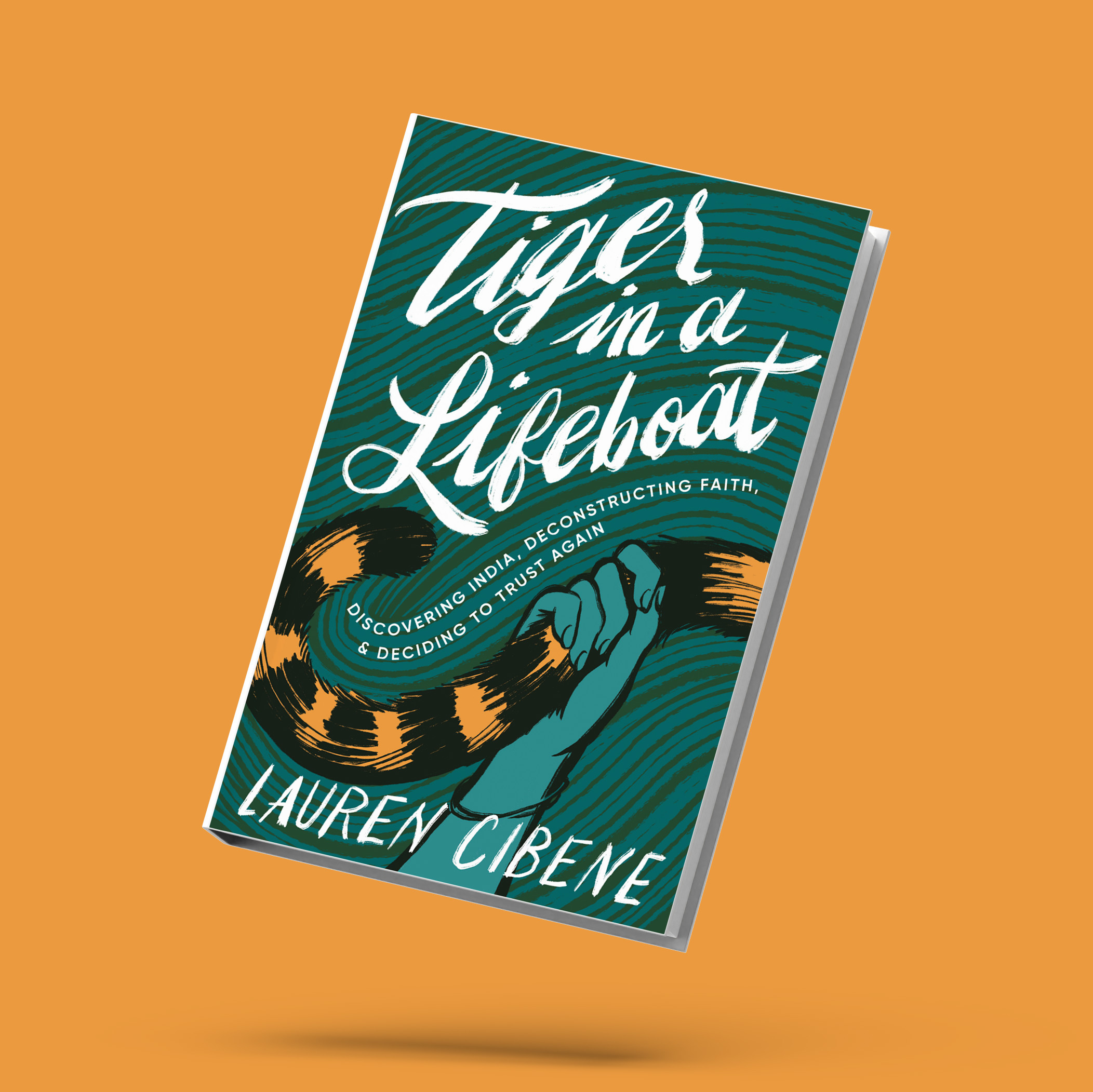 Tiger in a Lifeboat Book Cover Design 🐅🚣‍♂️ book book design cover design editorial hand illustration lettering process procreate publishing sketch tail tiger