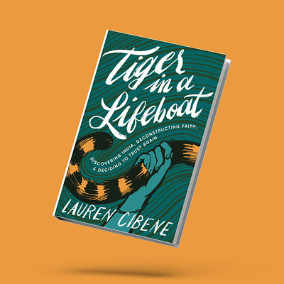 Tiger in a Lifeboat Book Cover Design 🐅🚣‍♂️ book book design cover design editorial hand illustration lettering process procreate publishing sketch tail tiger