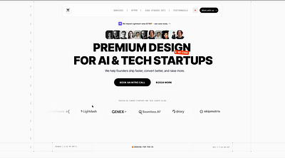 Design agency Hero page in Figma Prototype agency design figma graphic design hero minimal prototype section ui