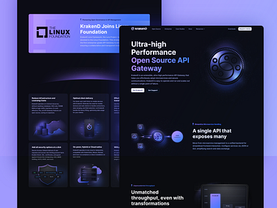 KrakenD - Open Source API Gateway api dark diagram gateway illustration krakend linux marketing open performance source web