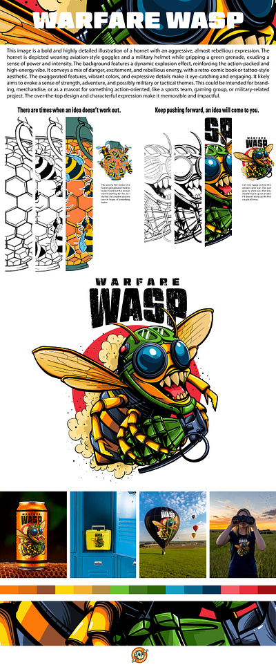 Warfare Wasp art bee branding creative design dungeonsanddragons fantasy games graphic design hornet illustration insect logo mascot midwest vector warrior wasp