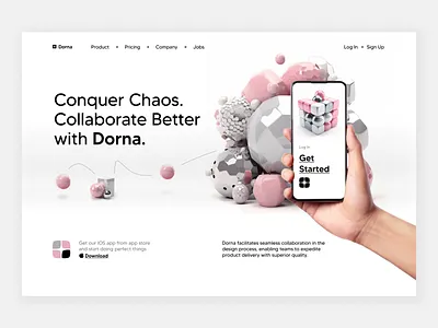 Collaboration Platform Landing Page by Dorna business clean design collaboration collaboration website company website landing page modern layout organization productivity project management team management teamwork user interface ux design visual identity web design web page website design white themed workflow automation
