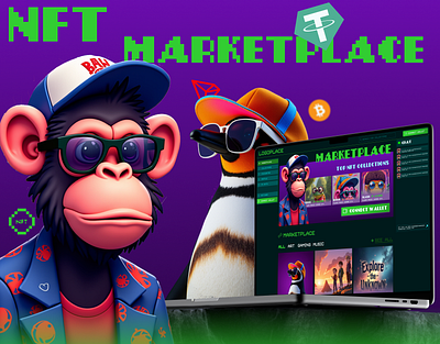 NFT Marketplace Web Design app branding crypto design graphic design illustration nft nft market nft marketplace ui uiux web design web3 web3 crypto webdesign