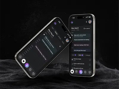Ai Planner Mobile App, Dark Mode, pt.2 ai ai planner app dark mode dark theme design interface mobile mobile app mobile application mobile design planner app product product design ui user experience user interface ux web web design