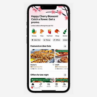 Uber Eats Home Feed Design - Festival Campaigns animation ui