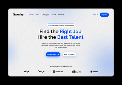 Recruitment Agency agency design employer hero job landing page recruitment agency uiux website