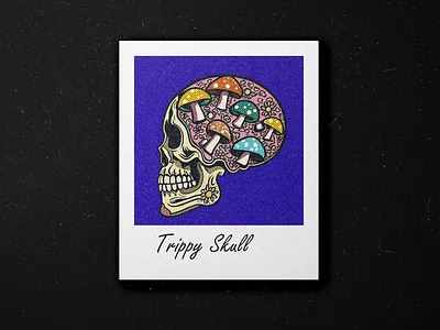 Trippy Skull Polaroid Frame adobe photoshop branding dribbleshot graphic design