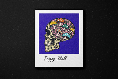 Trippy Skull Polaroid Frame adobe photoshop branding dribbleshot graphic design