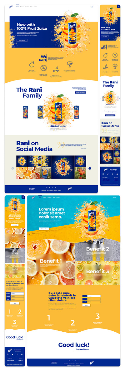 Beverage Companies – Landing Page Proposals beverage clean fresh ui web web design