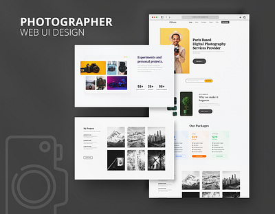 Photographer Web Interface Design figma interface minimalist simple web ui ui ux design web ui