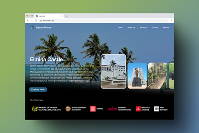 ExploreGH Tourism Website design ghana landingpage tourism travel ui uidesign uiux ux webdesign