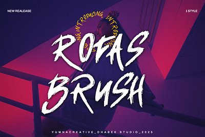 Rofas Brush – Dry Brush Font brand brush decorative design display dry font handlettering handwritten illustration modern new old trend typeface typography ui urban vintage web