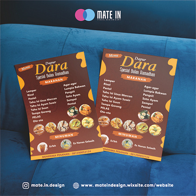 Brochure Design: Menu Dapur Dara advertising brand identity branding brochure design design food design graphic design illustration logo menu design menus mockup poster design restaurant visual branding