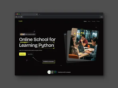 E-Learning Platform Hero Section learning ui