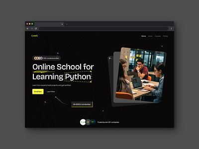 E-Learning Platform Hero Section learning ui