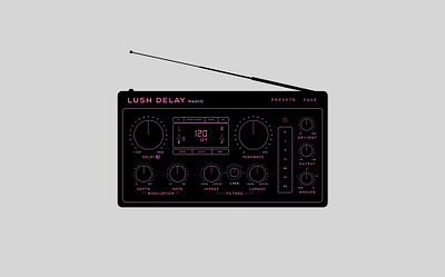 LUSH DELAY RADIO Wireframe VST Audio Plugin UI Design audio interface audio plugin ui ui design user interface vst wireframe