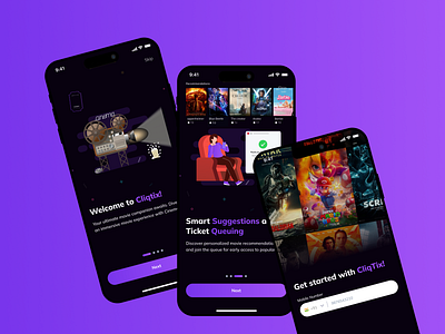 Cliqtix - Movie Ticket Booking App Design appdesign cinemabooking cliqtix design figma movieapp ticketbooking ui uiux uiuxdesign userexperience userinterface uxcasestudy uxresearch