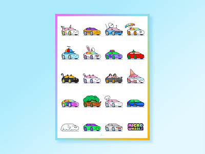 MicroWh33lz cars flat illustration illustrator microwh33lz miguelcm nft poster stickermule