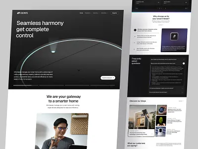 Eqonite - Smart home device e-commerce landing page buy cart clean dark device e commerce futuristic iot landing page landing page design modern shop smart device smart home smart home website technology ui ui design website website design