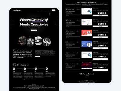 Creatiwise Website Design - Trendy & Dark Mode! creatiwise darkmode design designchallenge designpractice figma ui uiux websiteredesign