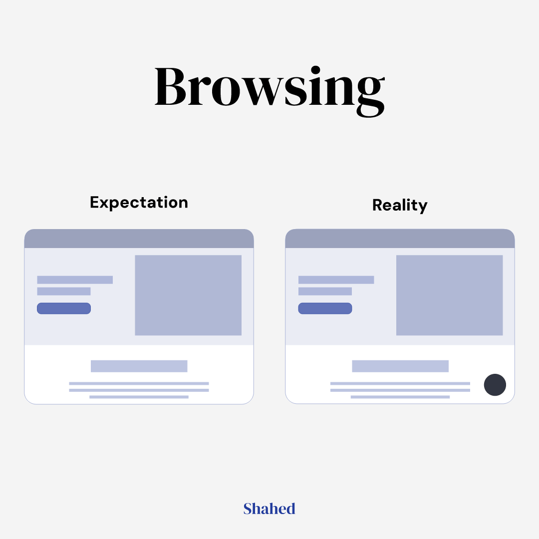 Browsing chatbot cookie banner modal ui ux
