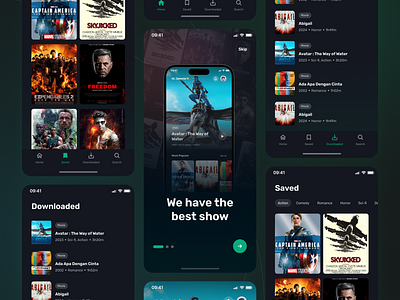 Cinepix - Onboarding, Save & Download app design download movie film mobile app movie movie app movie streaming streaming streaming app streaming film ui ui design ux