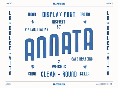 Hand Drawn Vintage Display Font - Annata by Ulysses Design Co brand brand designer brand identity branding branding design design display display font font graphic design hand drawn hand lettering illustration lettering logo san serif type typeface typography vintage