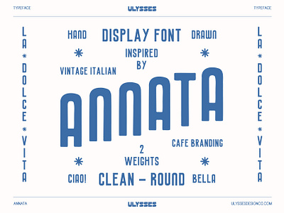 Hand Drawn Vintage Display Font - Annata by Ulysses Design Co brand brand designer brand identity branding branding design design display display font font graphic design hand drawn hand lettering illustration lettering logo san serif type typeface typography vintage