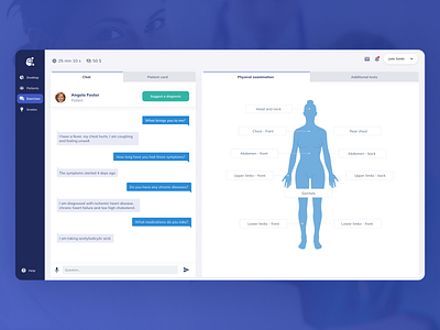 Virtual Clinic - UI/UX AI chatbot teaches medical students ai artificial intelligence carbon carbon design system carbon ibm chatbot clinic app machine learning medical app ui ux
