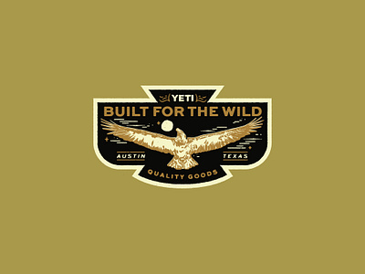 Built for the wild badge crest design eagle hand drawn illustration illustrator lettering nature outdoors vintage wildlife yeti