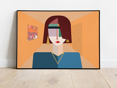 The Girl In the Gallery design geometric shapes illustration professional upqode woman