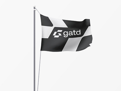 GATD logo in a flag design branding clean construction company designer engineering company flag gatd home renovation icon illustration imtiaz logo logodesign mark minimal modern real estate company sign symbol vector