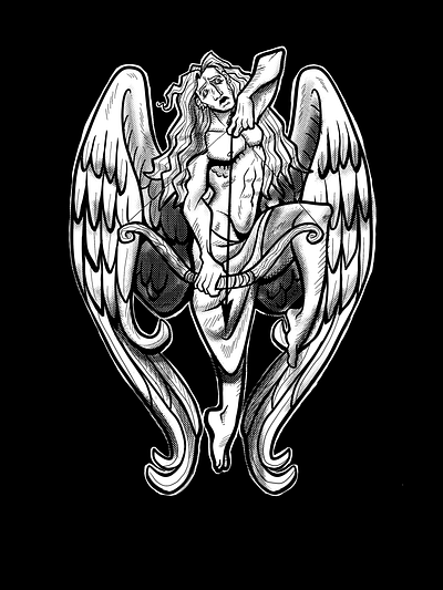 Melancholy Cupid graphic design illustration