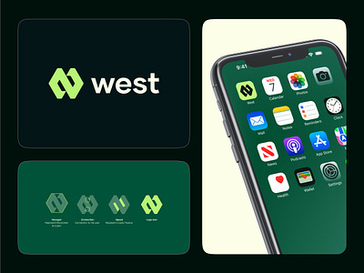 WEST - Fintech App Logo Design. app app icon app logo branding brandmark digital design identity logo logotype mark minimal mobile app logo modern startup logo symbol visual identity web app web app logo