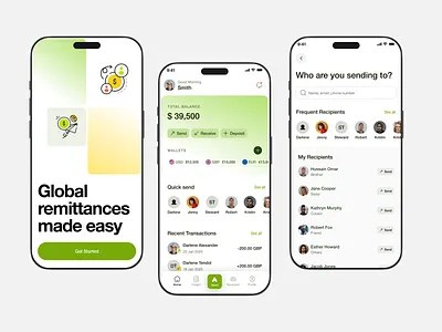 Remittance Finance App Design app design interface product service startup ui ux web