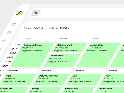 Class Schedule Management - SIMAN attendancesystem branding cleandesign cleanui schoolattendance siman ui uidesign