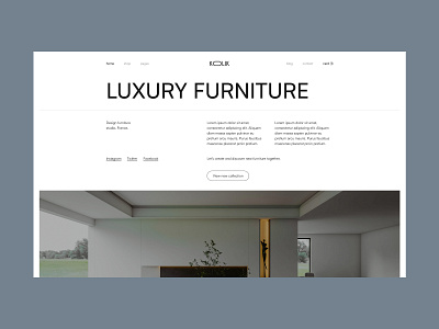 Furniture Interior Website 3d animation architect black branding design figma graphic design illustration interior logo motion graphics ui uiux uiuxdesign ux vector webdesign white