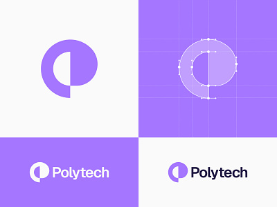 p lettermark for polytech brand brand design brand identity branding geometric logo it logo lettermark logo minimalist logo monogram p p lettermark p logo stack logo stacked logo startup logo tech logo technology logo type typography