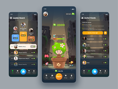 Glassmorphism Game UI appdesign creativedesign dailyui darkmodeui designinspiration dribbble futuristicui gamedashboard gamedesign gamifiedui glassmorphism leaderboardui mobileapp moderndesign referralsystem sleekui uidesign uiux userexperience uxtrends