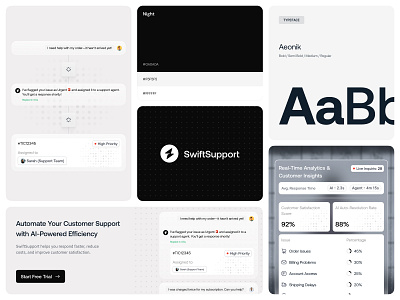 🚀 SwiftSupport: AI-Powered Customer Support Brand Identity ai ai support brand brand guidelines brand identity brand sign branding business customer support identity logo logo design logotype marketing mockup visual identity