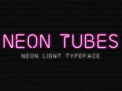 Neon Tubes - Neon Light Font argon fluorescent incandescent light neon neon tubes neon light font sign tube typeface