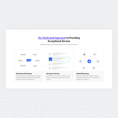 Services Section UI Design | Clean & Minimal Approach appdesign branding creative creativedesign design designcommunity designinspiration digitalmarketing figma landing page logo minimaldesign minimalui seo strategicplanning uiuxdesign userexperience uxtrends webdesign