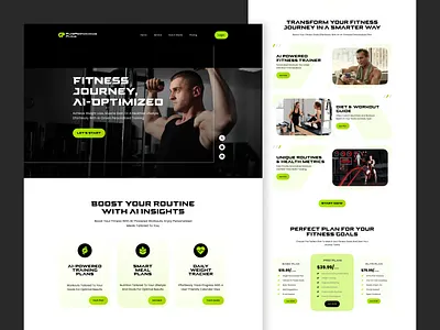 Fitness Website Design app design bodybuilding design diet website figma figma design fitness assistant fitness website design gym website healthcare light mode website prozyner rifat ony ui ux website design weightloss workout