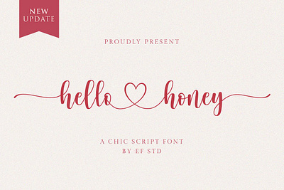 Hello Honey a Chic Script Font branding font calligraphy font chic font chic script font elegant font feminine font hand lettered font heart font instagram font invitation font logo font lovely font modern font monogram font romantic font wedding font